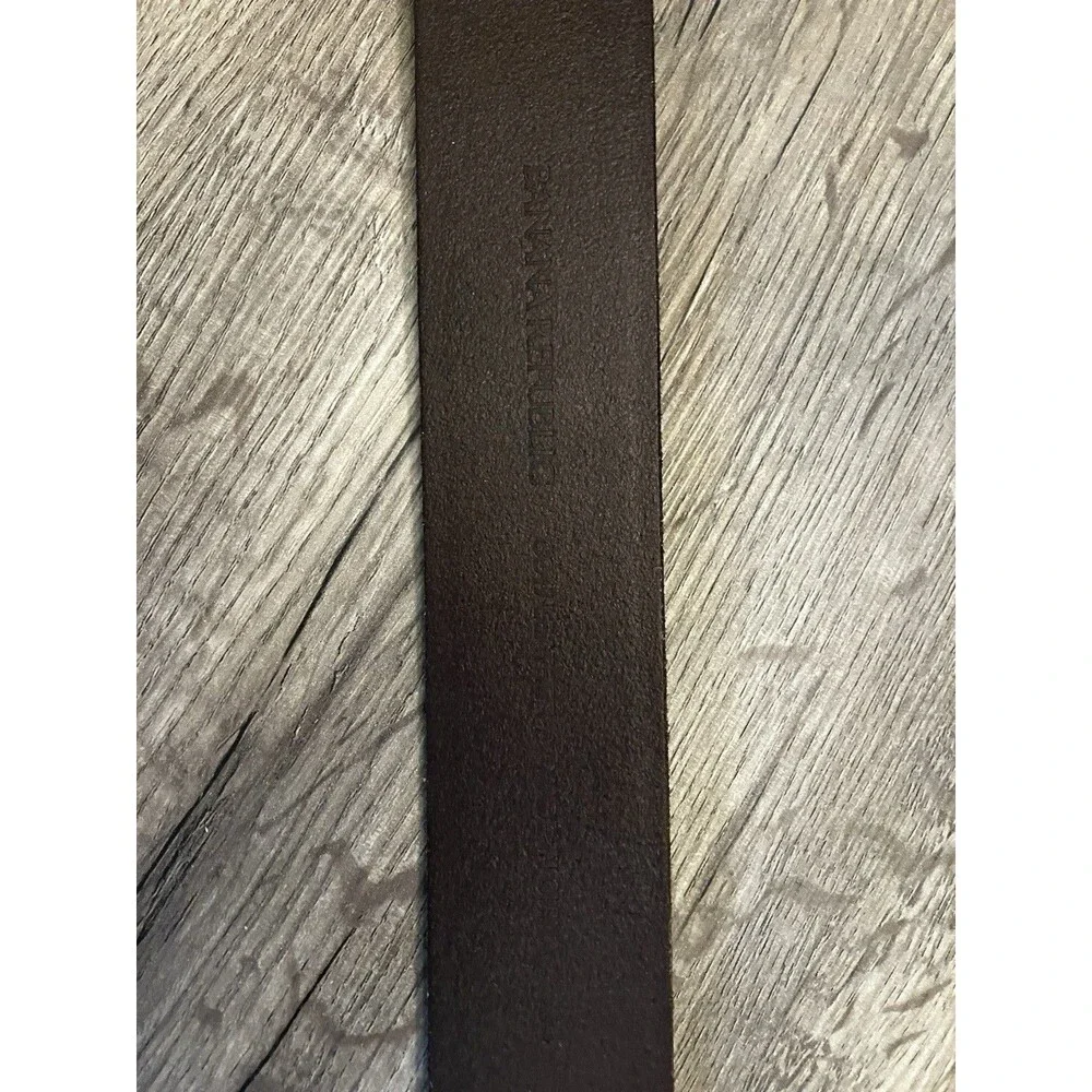 Brown Double Buckle Banana Republic Genuine Cow Leather Belt Size 34